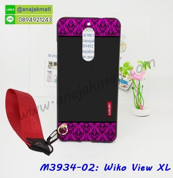 M3934-02 เคสยาง Wiko View XL ลาย Pink Luxury พร้อมสายคล้องมือ