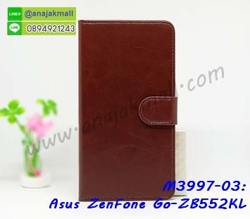 M3997-03 เคสฝาพับไดอารี่ Asus ZenFone Go-ZB552KL สีน้ำตาล