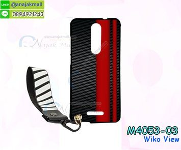 M4053-03 เคสยาง Wiko View ลาย BX04 พร้อมสายคล้องมือ