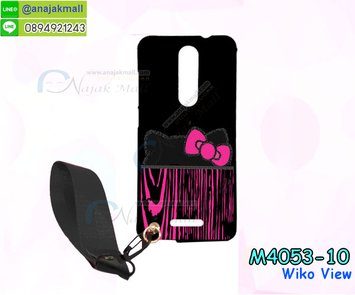 M4053-10 เคสยาง Wiko View ลาย CiCat พร้อมสายคล้องมือ