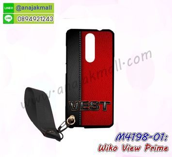 M4198-01 เคสยาง Wiko View Prime ลาย Vest พร้อมสายคล้องมือ