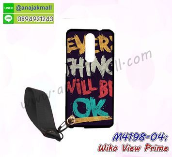 M4198-04 เคสยาง Wiko View Prime ลาย OK พร้อมสายคล้องมือ