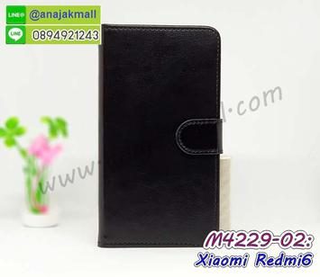 M4229-02 เคสฝาพับไดอารี่ Xiaomi Redmi6 สีดำ
