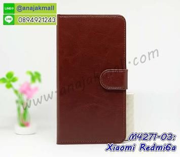 M4271-03 เคสฝาพับไดอารี่ Xiaomi Redmi6a สีน้ำตาล