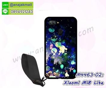 M4463-02 เคสยาง Xiaomi Mi8 Lite ลาย BX08 พร้อมสายคล้องมือ