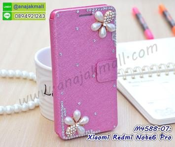 M4588-07 เคสหนัง Xiaomi Redmi Note6Pro แต่งคริสตัลลาย Flower I