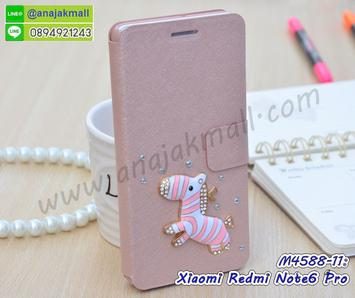 M4588-11 เคสหนัง Xiaomi Redmi Note6Pro แต่งคริสตัลลาย Zebra II