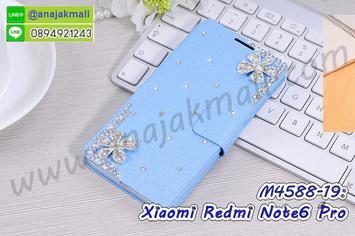 M4588-19 เคสหนัง Xiaomi Redmi Note6Pro แต่งคริสตัลลาย Fresh Flower IV