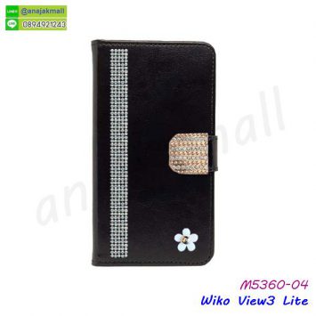 M5360-04 เคสฝาพับ Wiko View3 lite แต่งคริสตัลฟรุ้งฟริ้ง ลาย 04