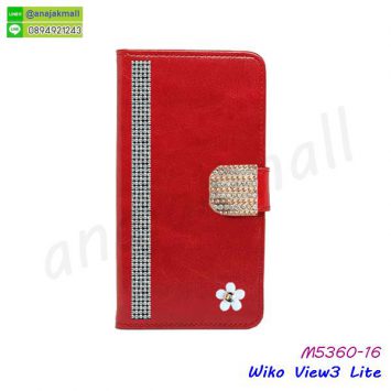 M5360-16 เคสฝาพับ Wiko View3 lite แต่งคริสตัลฟรุ้งฟริ้ง ลาย 16